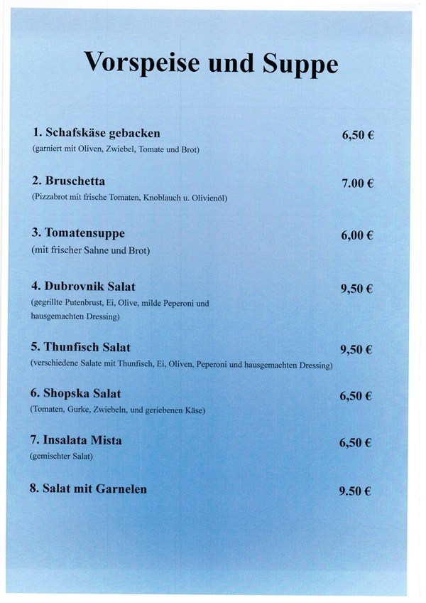 Speisekarte Dubrovnik s2