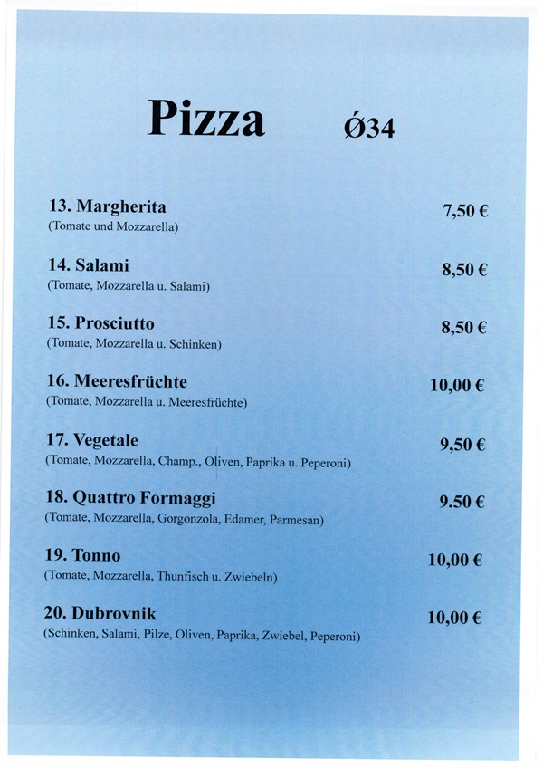 Speisekarte Dubrovnik s4
